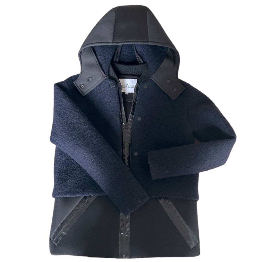 Color blocked Mixed Media Coat